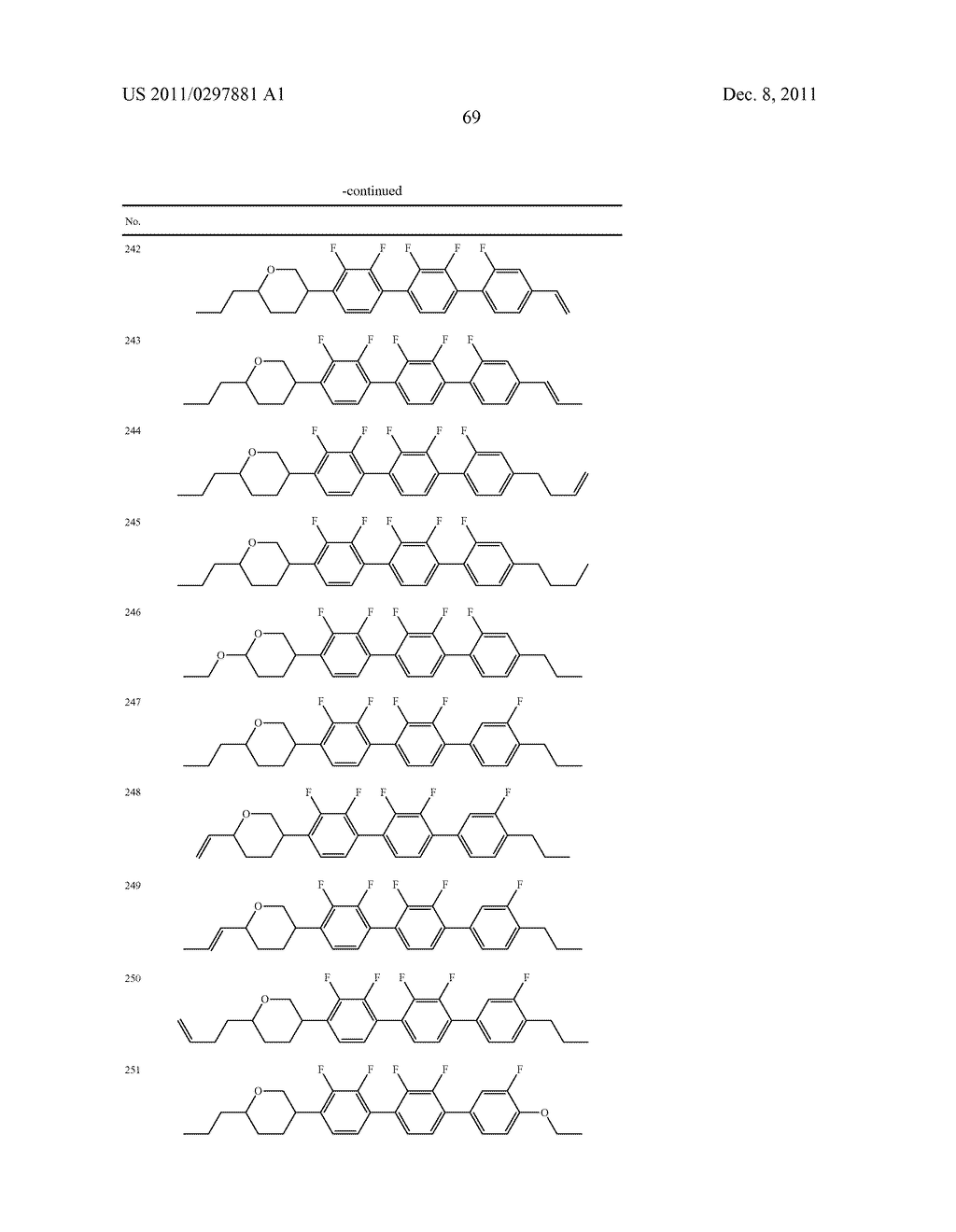 FOUR-RING LIQUID CRYSTAL COMPOUND HAVING TETRAHYDROPYRAN AND     2,2',3,3'-TETRAFLUOROBIPHENYL, LIQUID CRYSTAL COMPOSITION AND LIQUID     CRYSTAL DISPLAY DEVICE - diagram, schematic, and image 70