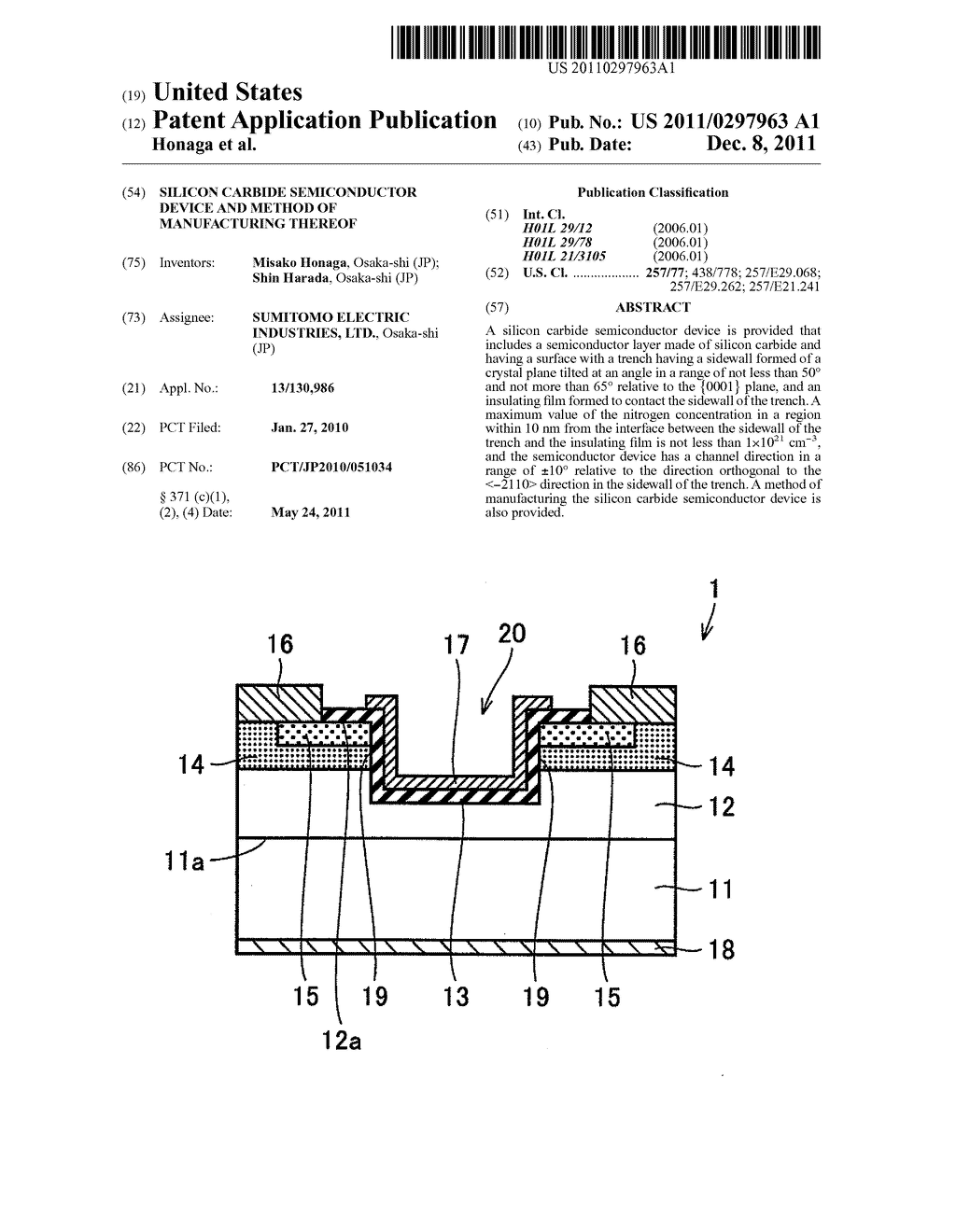 SILICON CARBIDE SEMICONDUCTOR DEVICE AND METHOD OF MANUFACTURING THEREOF - diagram, schematic, and image 01