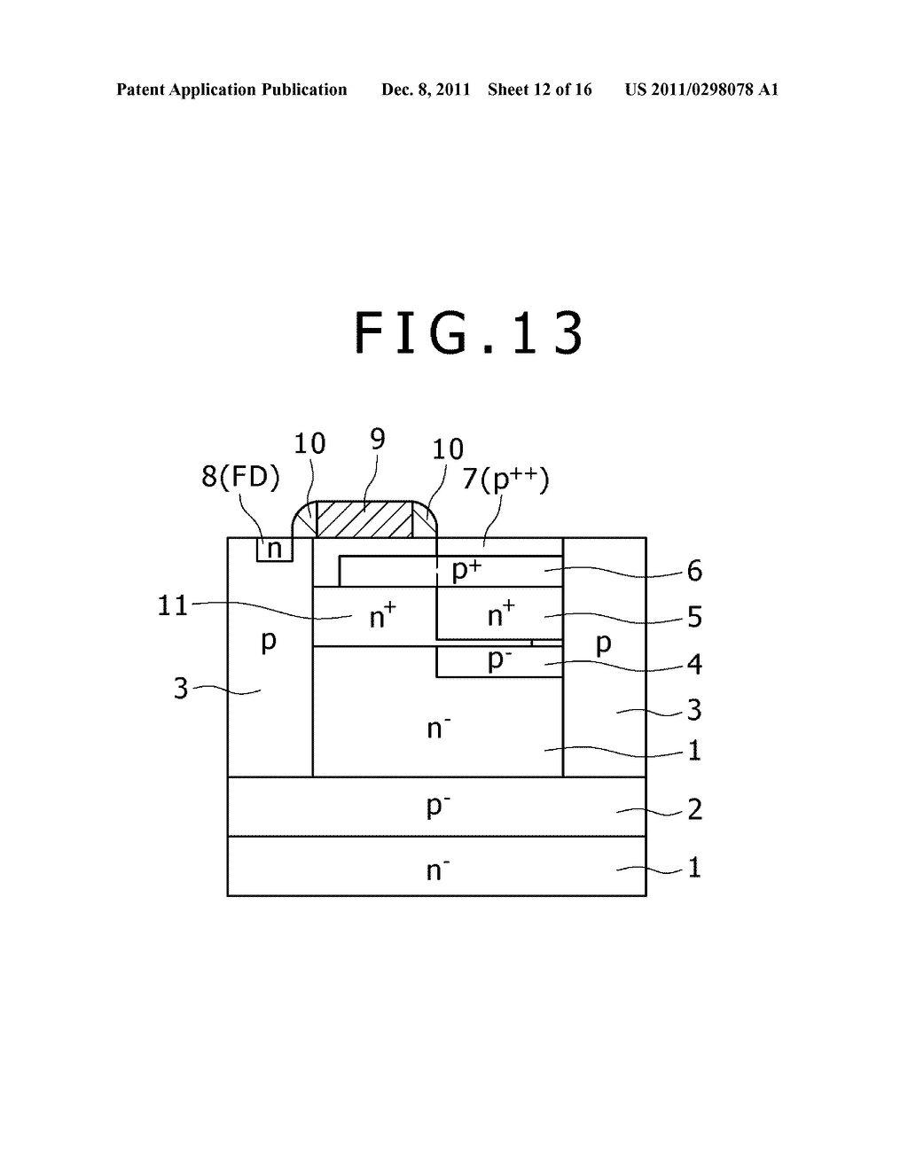 METHOD FOR PRODUCTION OF SOLID-STATE IMAGING ELEMENT, SOLID-STATE IMAGING     ELEMENT, AND IMAGING APPARATUS - diagram, schematic, and image 13