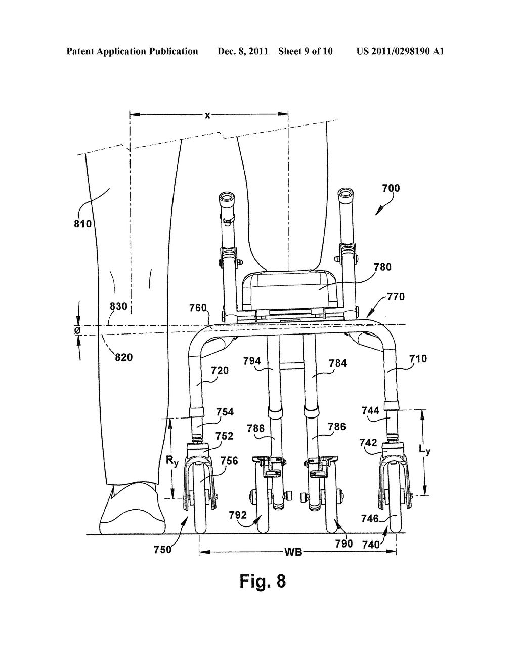 DEVICE FOR TRANSPORTING A USER WITH AN INJURED LEG - diagram, schematic, and image 10