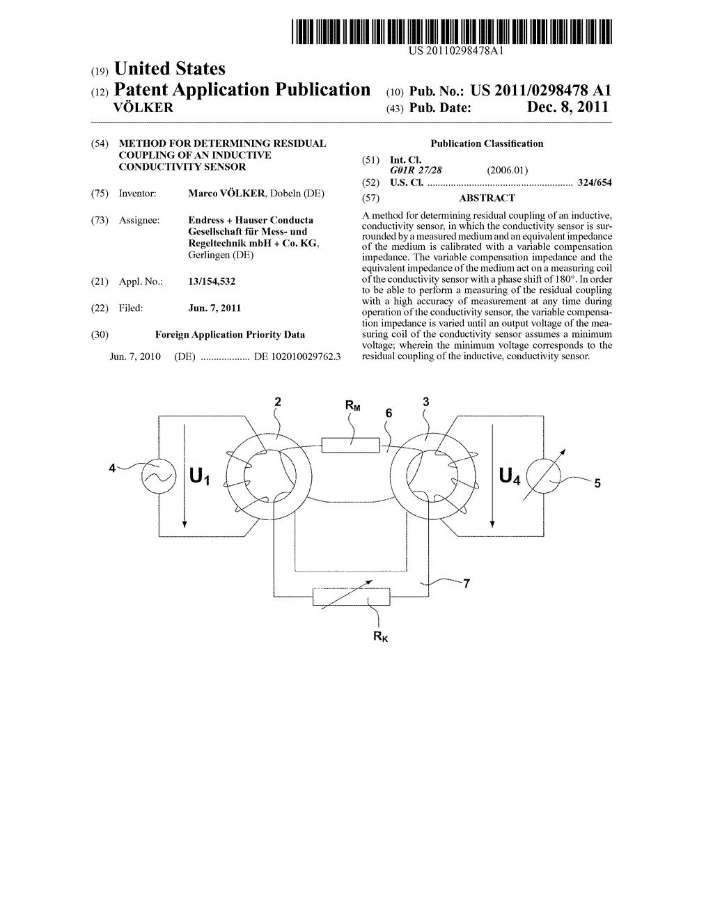 METHOD FOR DETERMINING RESIDUAL COUPLING OF AN INDUCTIVE CONDUCTIVITY     SENSOR - diagram, schematic, and image 01