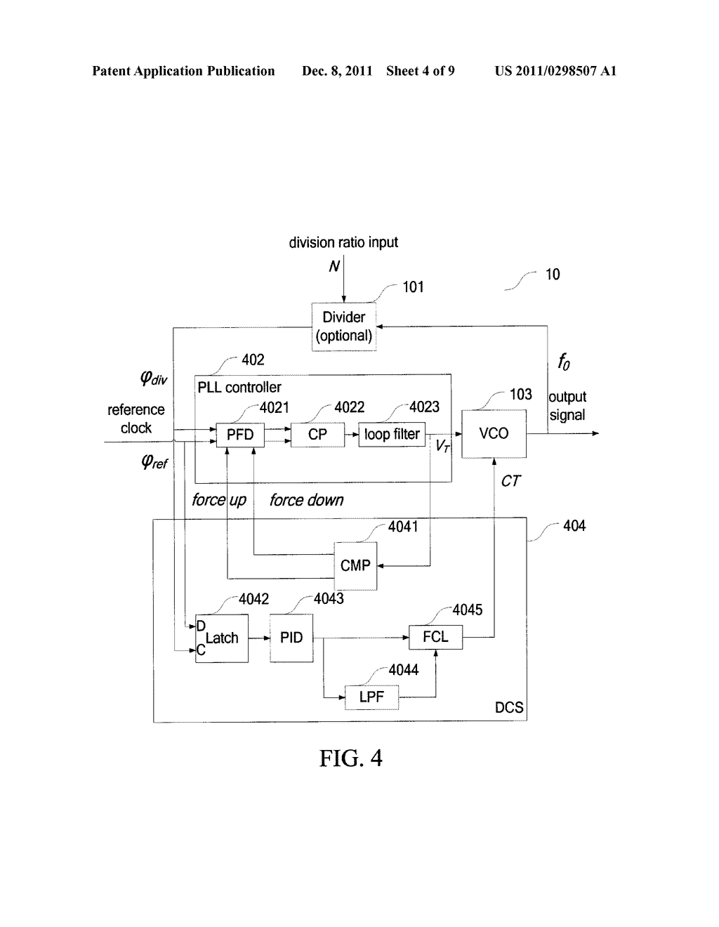 SYSTEM AND METHOD FOR CALIBRATING OUTPUT FREQUENCY IN PHASE LOCKED LOOP - diagram, schematic, and image 05