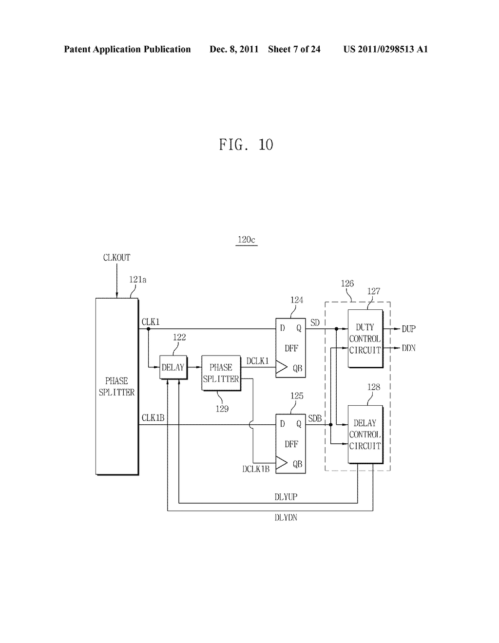 DUTY CORRECTING CIRCUIT, DELAY-LOCKED LOOP CIRCUIT AND METHOD OF     CORRECTING DUTY - diagram, schematic, and image 08