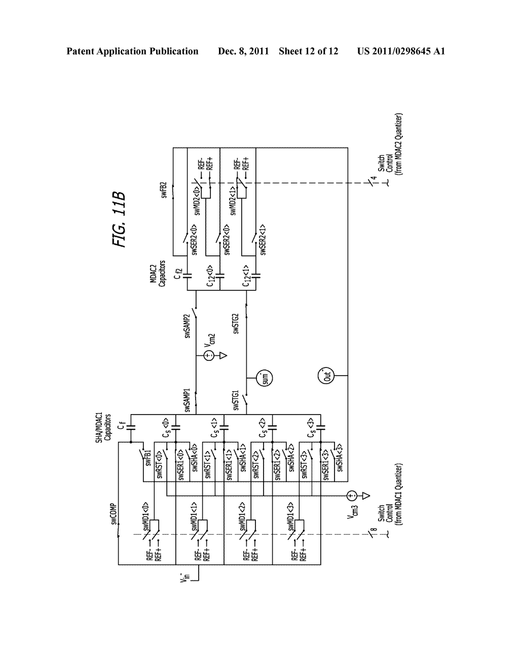 Shared Operational Transconductance Amplifier Pipelined ADC Incorporating     a Sample/Hold Amplifier and Multiple MDAC Stages - diagram, schematic, and image 13