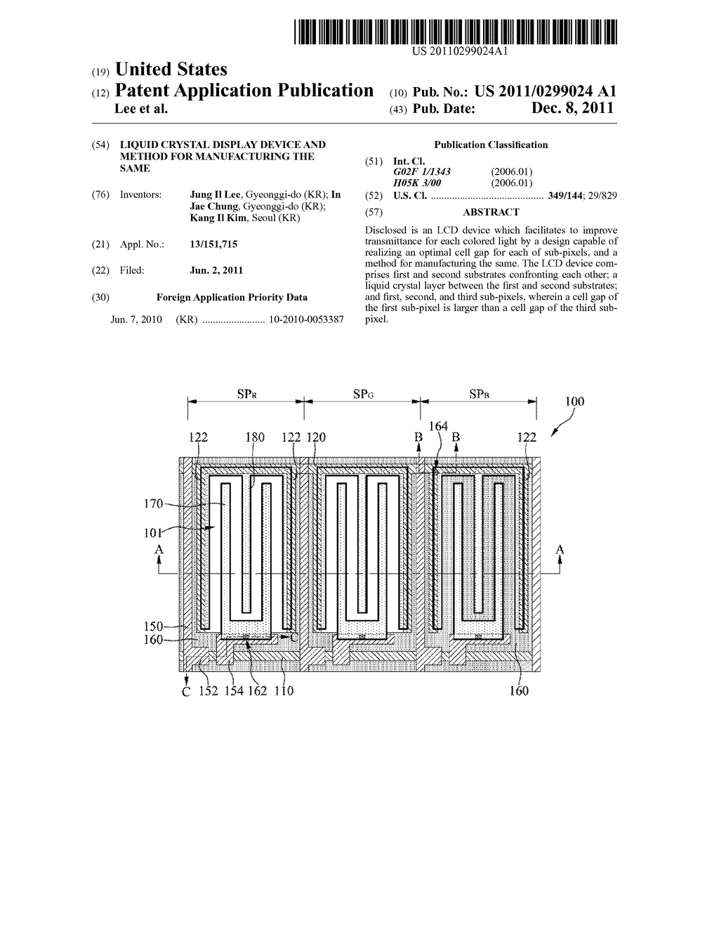 LIQUID CRYSTAL DISPLAY DEVICE AND METHOD FOR MANUFACTURING THE SAME - diagram, schematic, and image 01