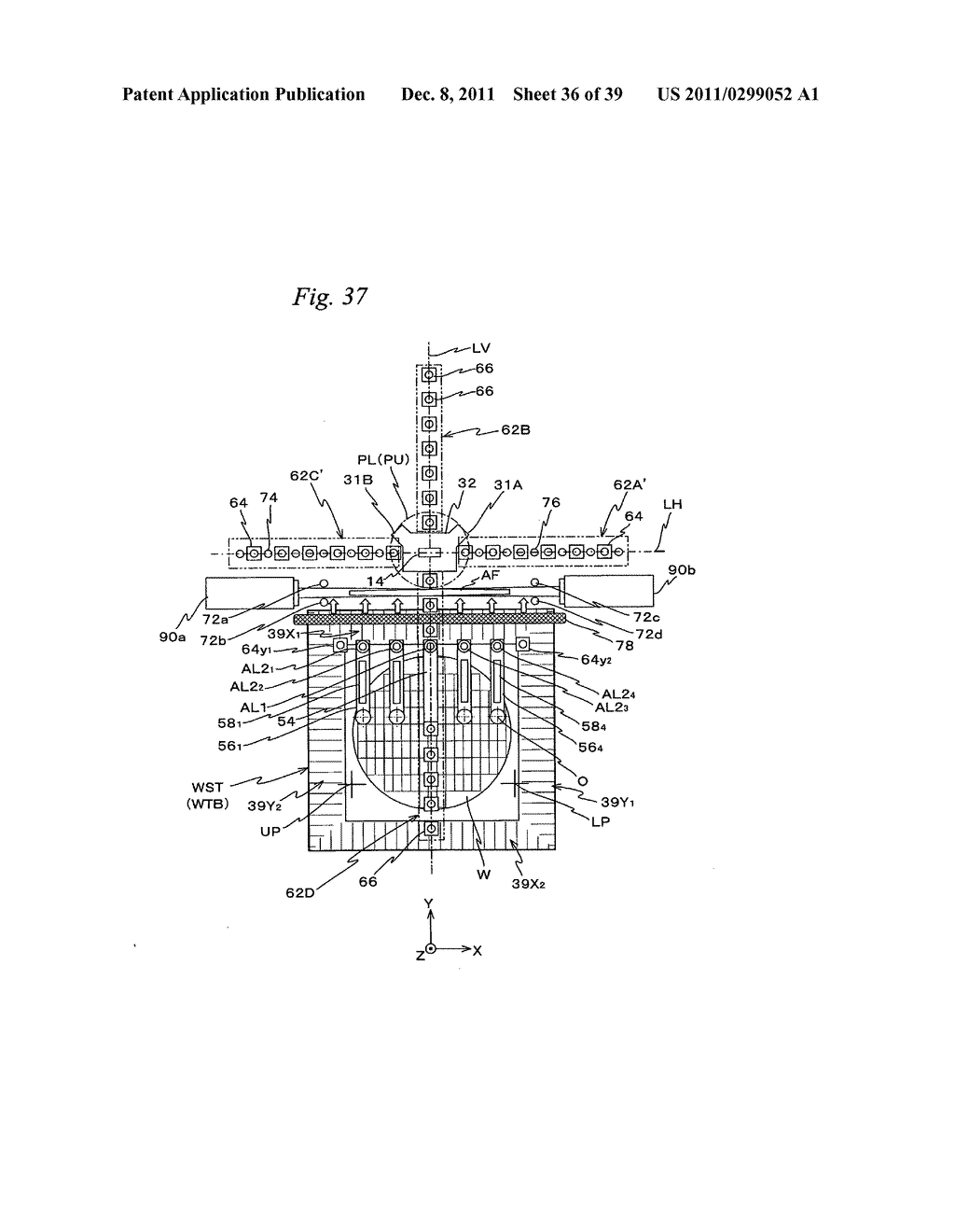 Measuring apparatus and method, processing apparatus and method, pattern     forming apparatus and method, exposure apparatus and method, and device     manufacturing method - diagram, schematic, and image 37