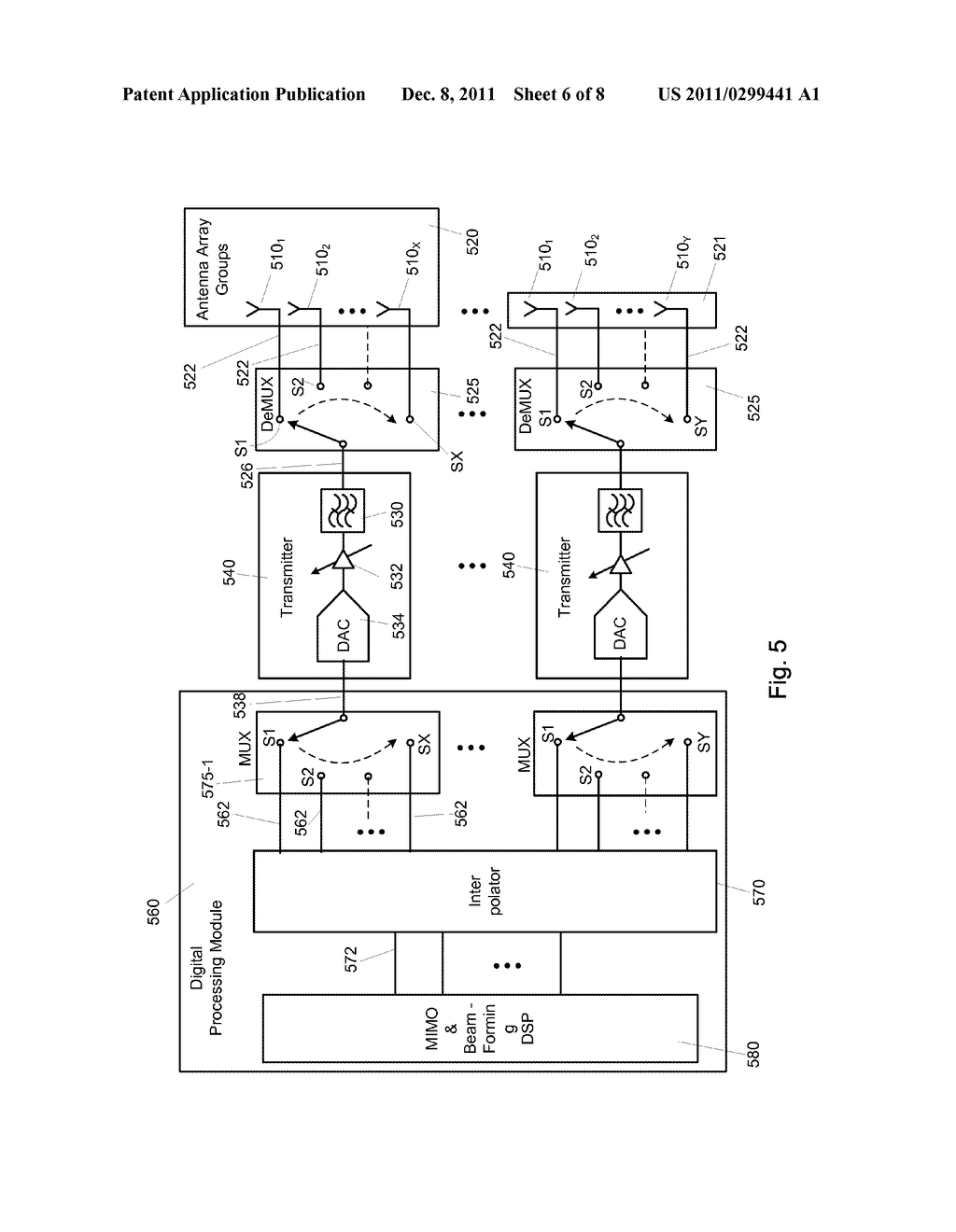 Method and Apparatus for Real Time Multiplexing with Transmitter and     Antenna Array Elements - diagram, schematic, and image 07