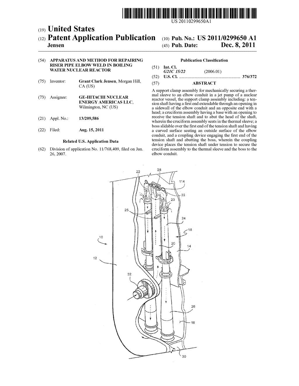 APPARATUS AND METHOD FOR REPAIRING RISER PIPE ELBOW WELD IN BOILING WATER     NUCLEAR REACTOR - diagram, schematic, and image 01