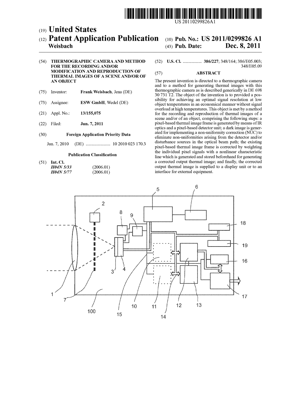 Thermographic Camera and Method for the Recording and/or Modification and     Reproduction of Thermal Images of a Scene and/or of an Object - diagram, schematic, and image 01