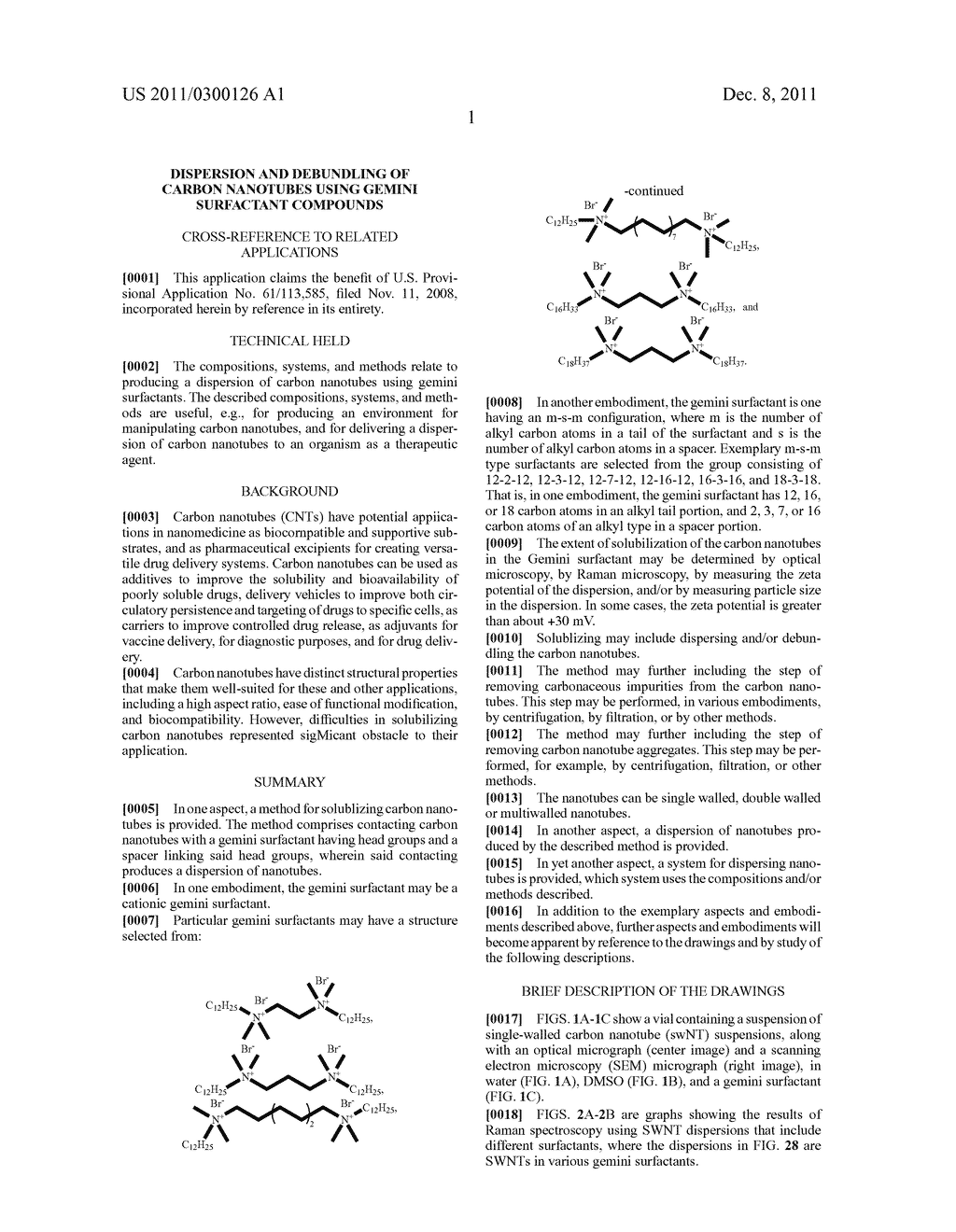 DISPERSION AND DEBUNDLING OF CARBON NANOTUBES USING GEMINI SURFACTANT     COMPOUNDS - diagram, schematic, and image 14