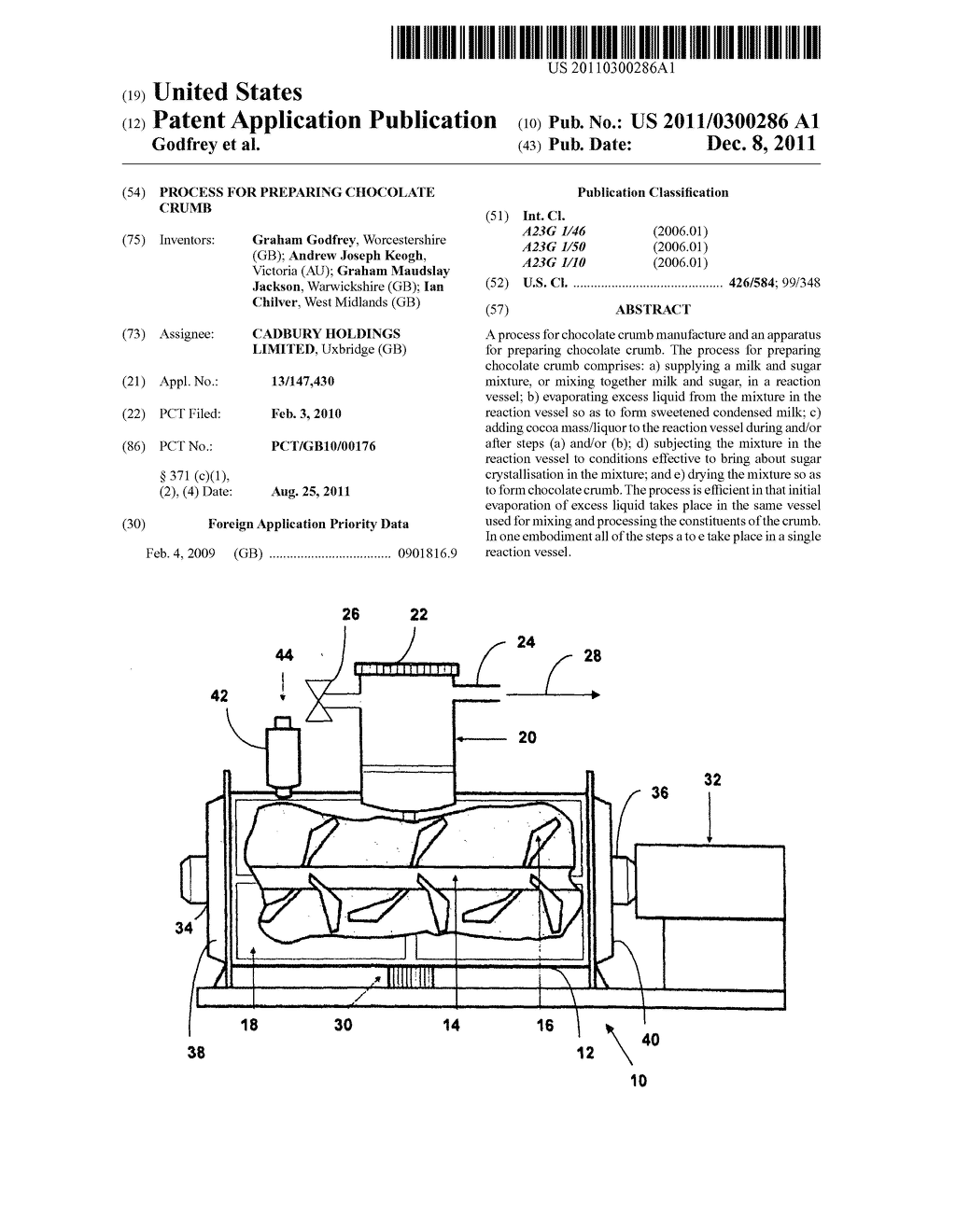 PROCESS FOR PREPARING CHOCOLATE CRUMB - diagram, schematic, and image 01