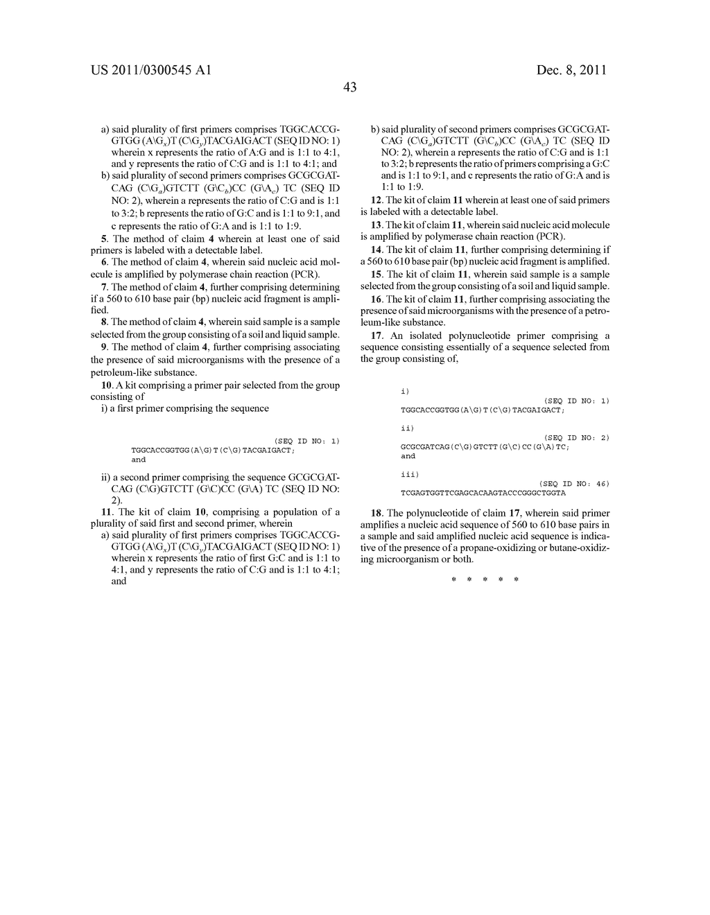 Primers for the rapid and specific detection of propane-oxidizing and     butane-oxidizing microorganisms and methods of using same - diagram, schematic, and image 47