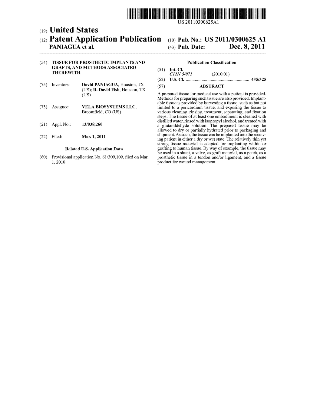 TISSUE FOR PROSTHETIC IMPLANTS AND GRAFTS, AND METHODS ASSOCIATED     THEREWITH - diagram, schematic, and image 01