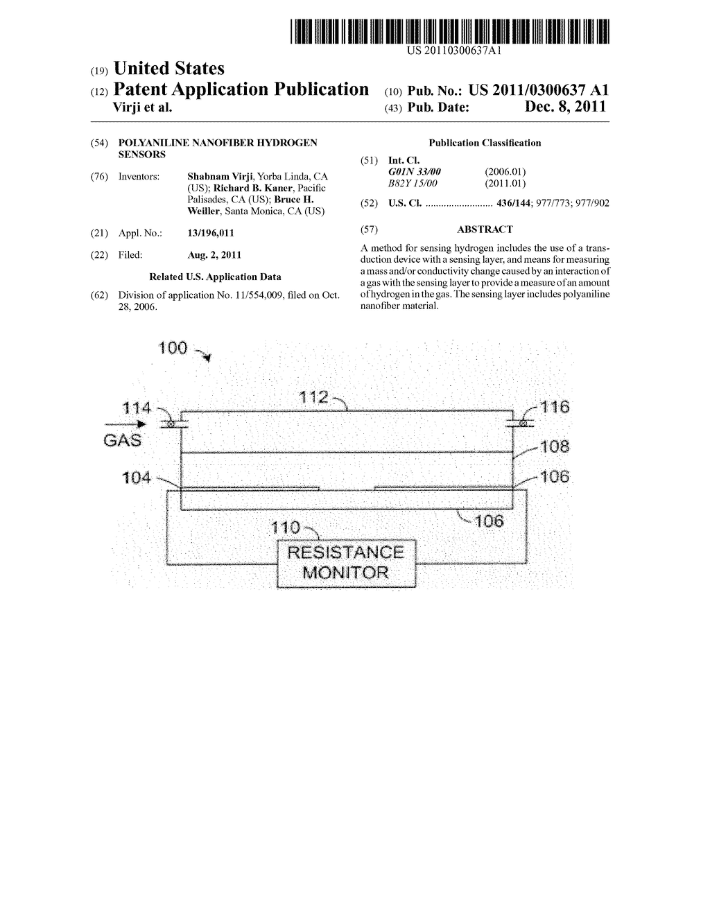 Polyaniline Nanofiber Hydrogen Sensors - diagram, schematic, and image 01