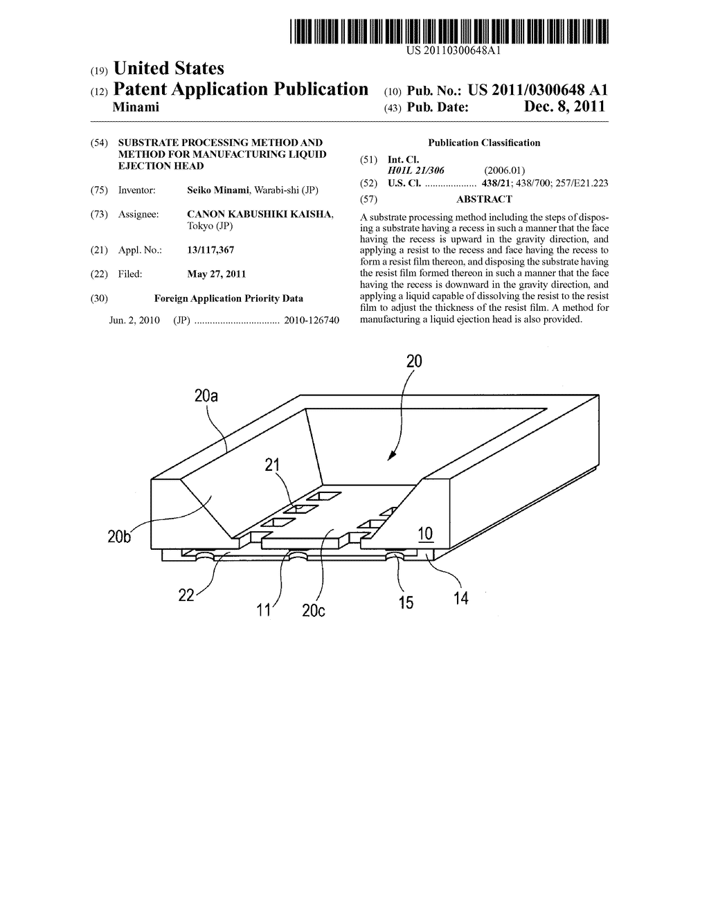 SUBSTRATE PROCESSING METHOD AND METHOD FOR MANUFACTURING LIQUID EJECTION     HEAD - diagram, schematic, and image 01