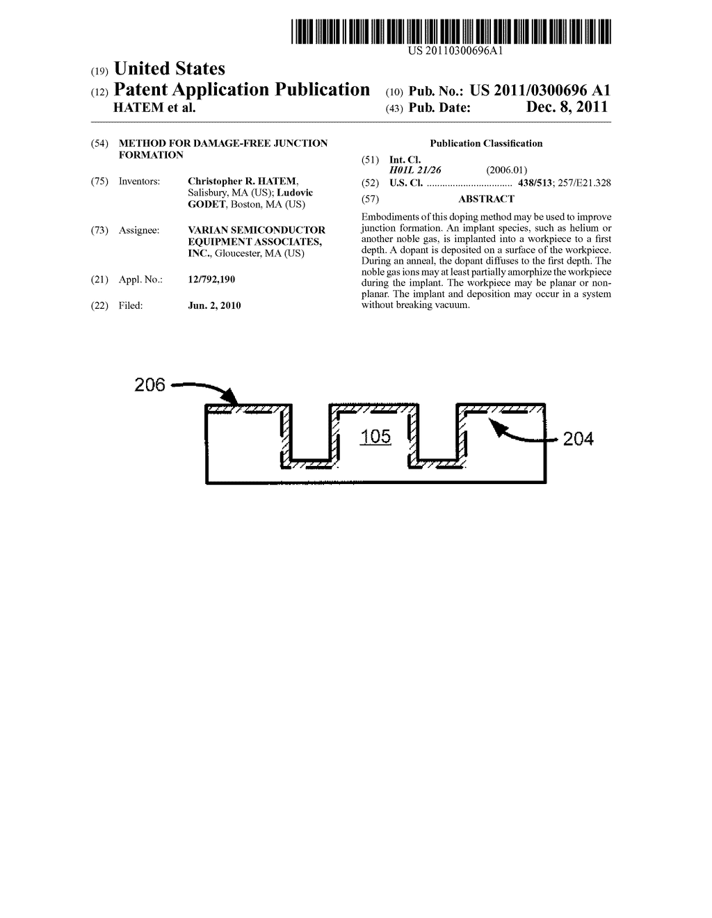 METHOD FOR DAMAGE-FREE JUNCTION FORMATION - diagram, schematic, and image 01