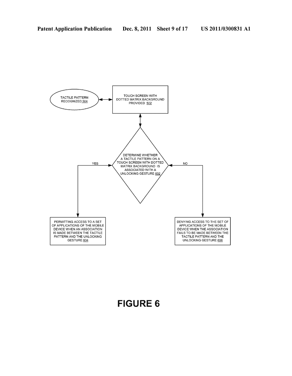 AUTHENTICATION OF A MOBILE DEVICE BY A PATTERNED SECURITY GESTURE APPLIED     TO DOTTED INPUT AREA - diagram, schematic, and image 10