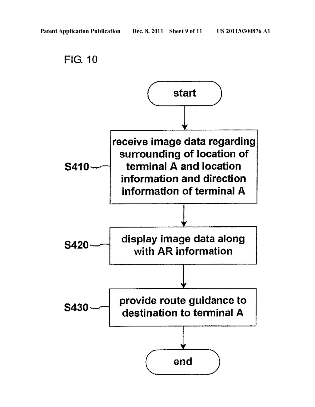 METHOD FOR GUIDING ROUTE USING AUGMENTED REALITY AND MOBILE TERMINAL USING     THE SAME - diagram, schematic, and image 10