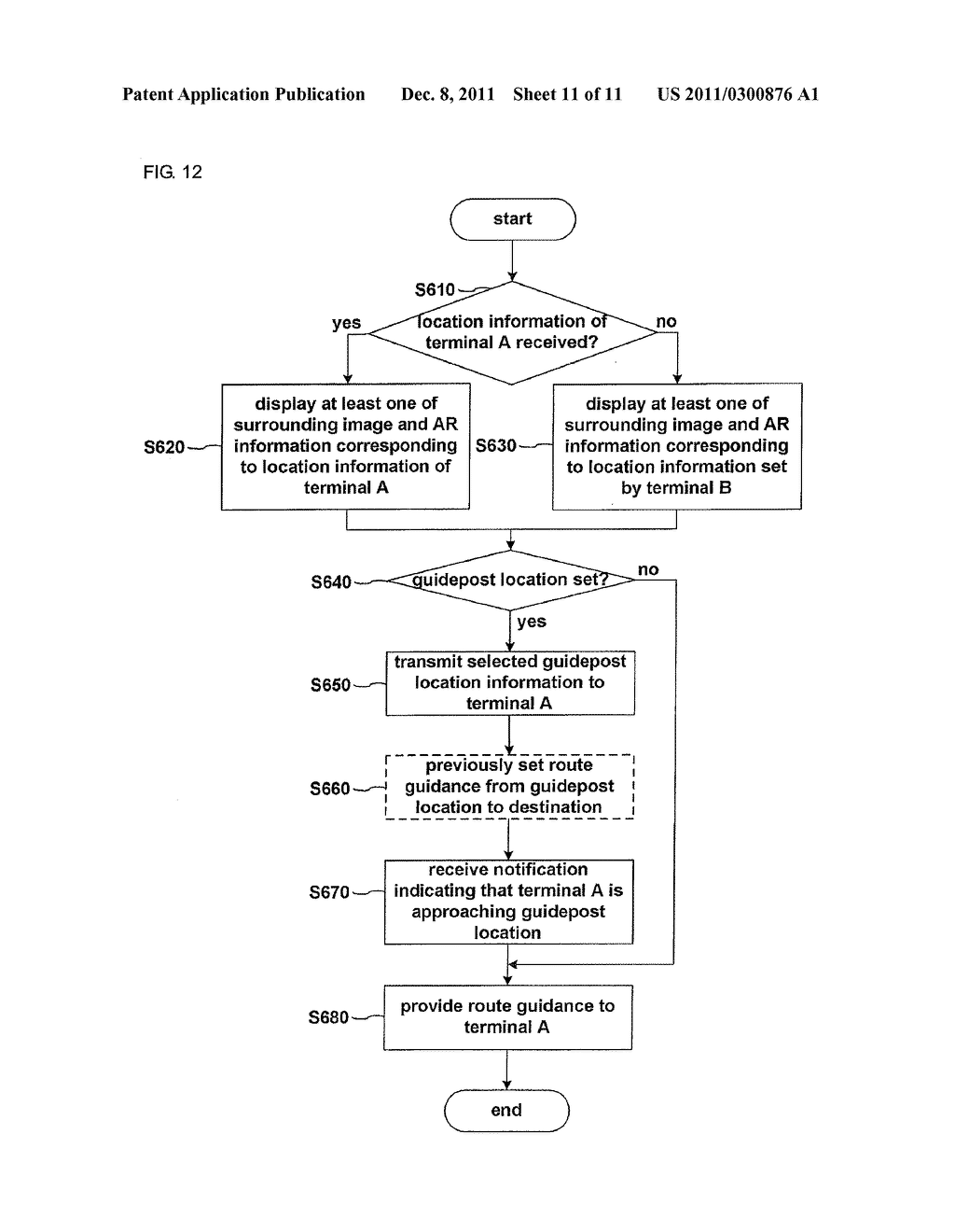 METHOD FOR GUIDING ROUTE USING AUGMENTED REALITY AND MOBILE TERMINAL USING     THE SAME - diagram, schematic, and image 12