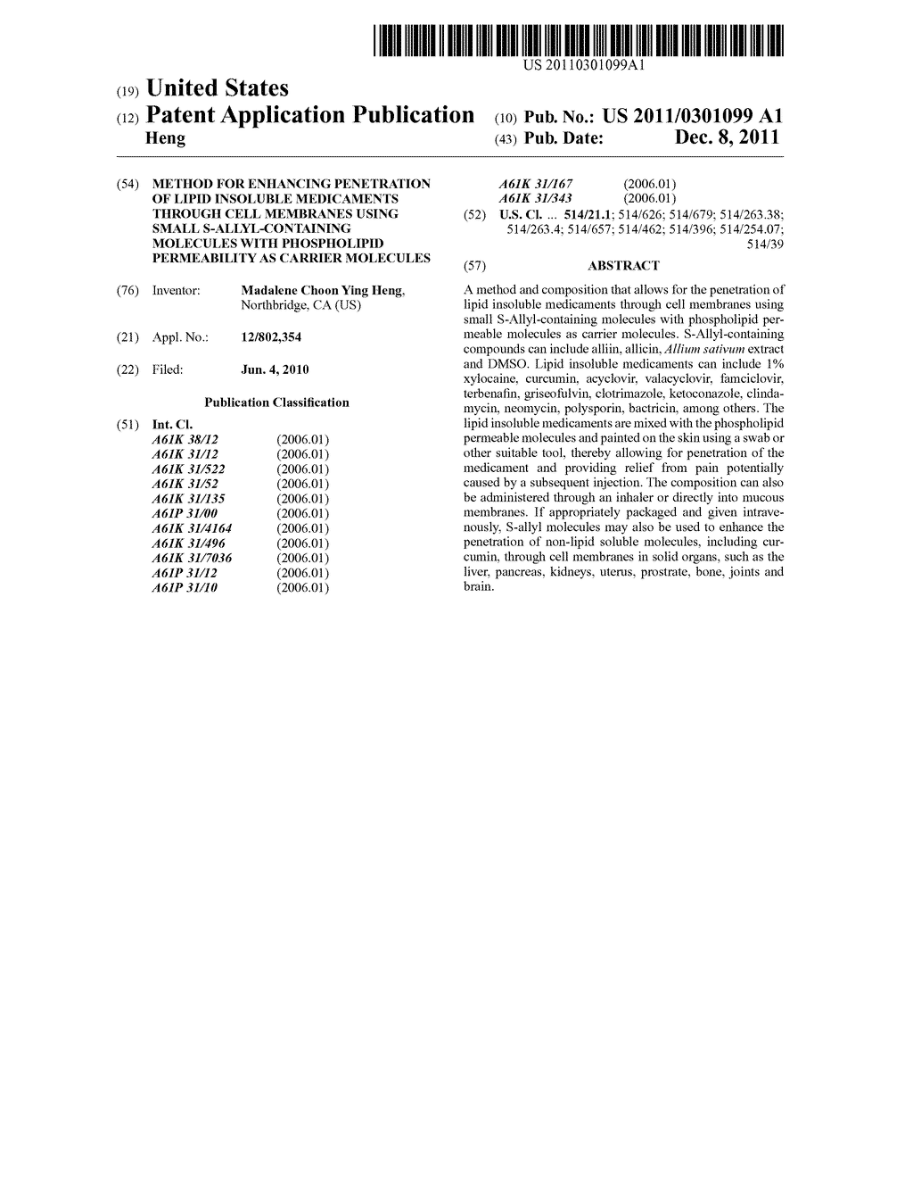 Method for enhancing penetration of lipid insoluble medicaments through     cell membranes using small S-Allyl-containing molecules with phospholipid     permeability as carrier molecules - diagram, schematic, and image 01