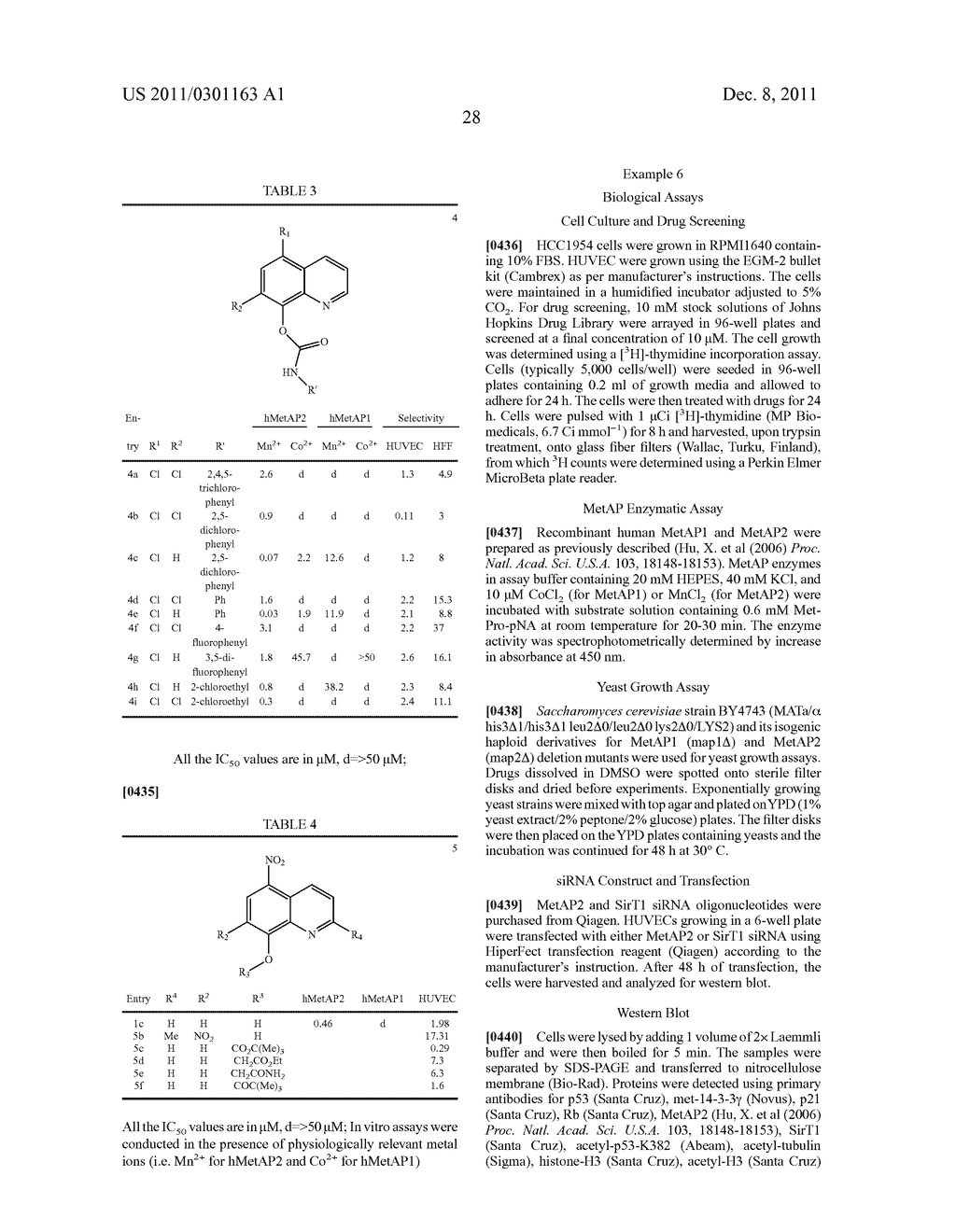 QUINOLINE COMPOUNDS AS INHIBITORS OF ANGIOGENESIS, HUMAN METHIONINE     AMINOPEPTIDASE, AND SIRT1, AND METHODS OF TREATING DISORDERS - diagram, schematic, and image 44