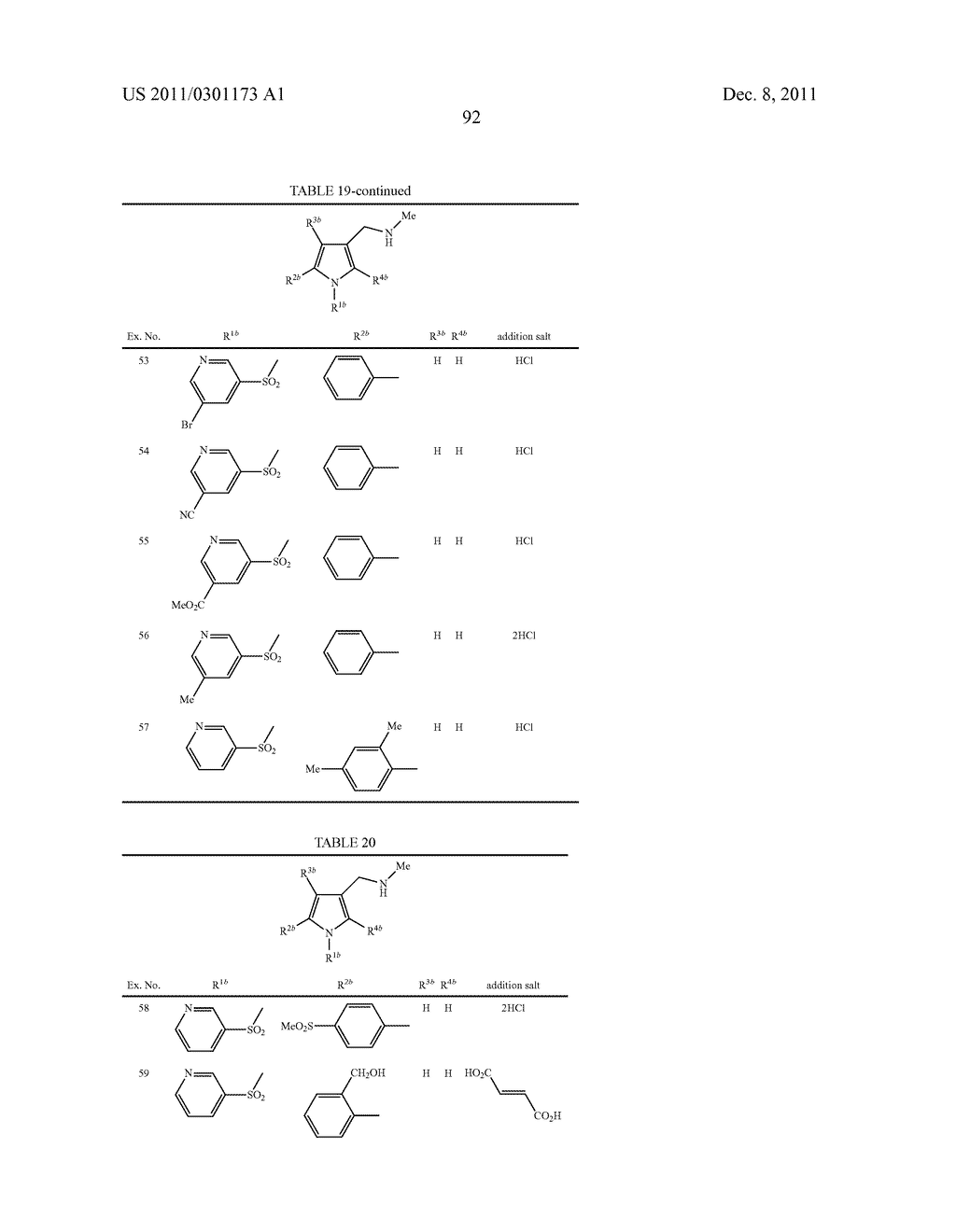 1-HETEROCYCLYLSULFONYL, 3-AMINOMETHYL, 5- (HETERO-) ARYL SUBSTITUTED     1-H-PYRROLE DERIVATIVES AS ACID SECRETION INHIBITORS - diagram, schematic, and image 93