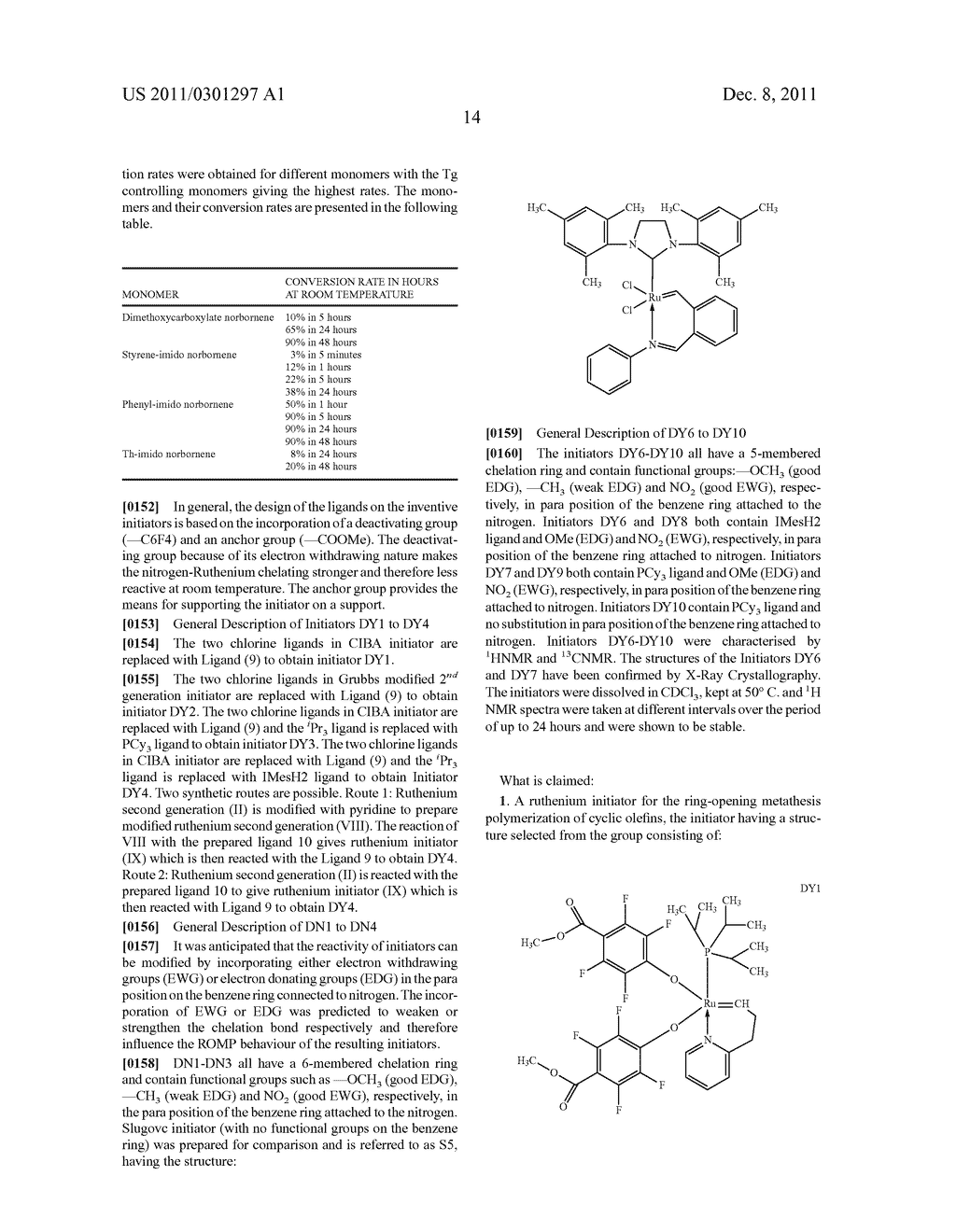 Thermally Switchable Ruthenium Initiators - diagram, schematic, and image 18
