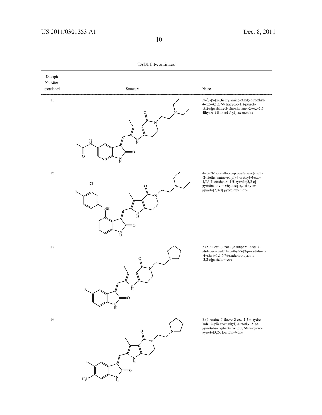 PYRROLO [3,2-C] PYRIDINE-4-ONE 2-INDOLINONE PROTEIN KINASE INHIBITORS - diagram, schematic, and image 11