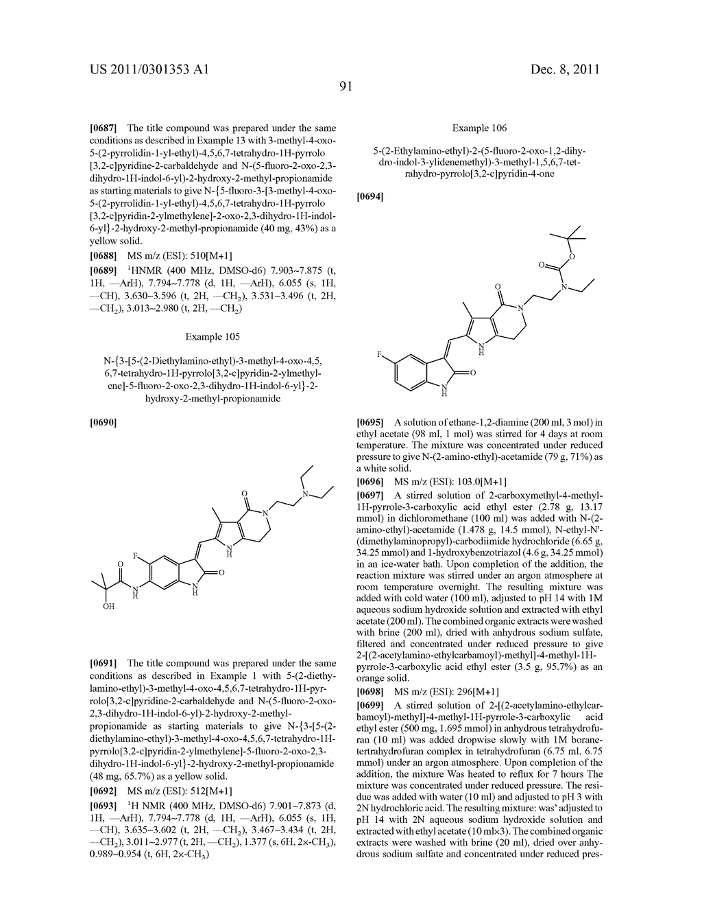 PYRROLO [3,2-C] PYRIDINE-4-ONE 2-INDOLINONE PROTEIN KINASE INHIBITORS - diagram, schematic, and image 92