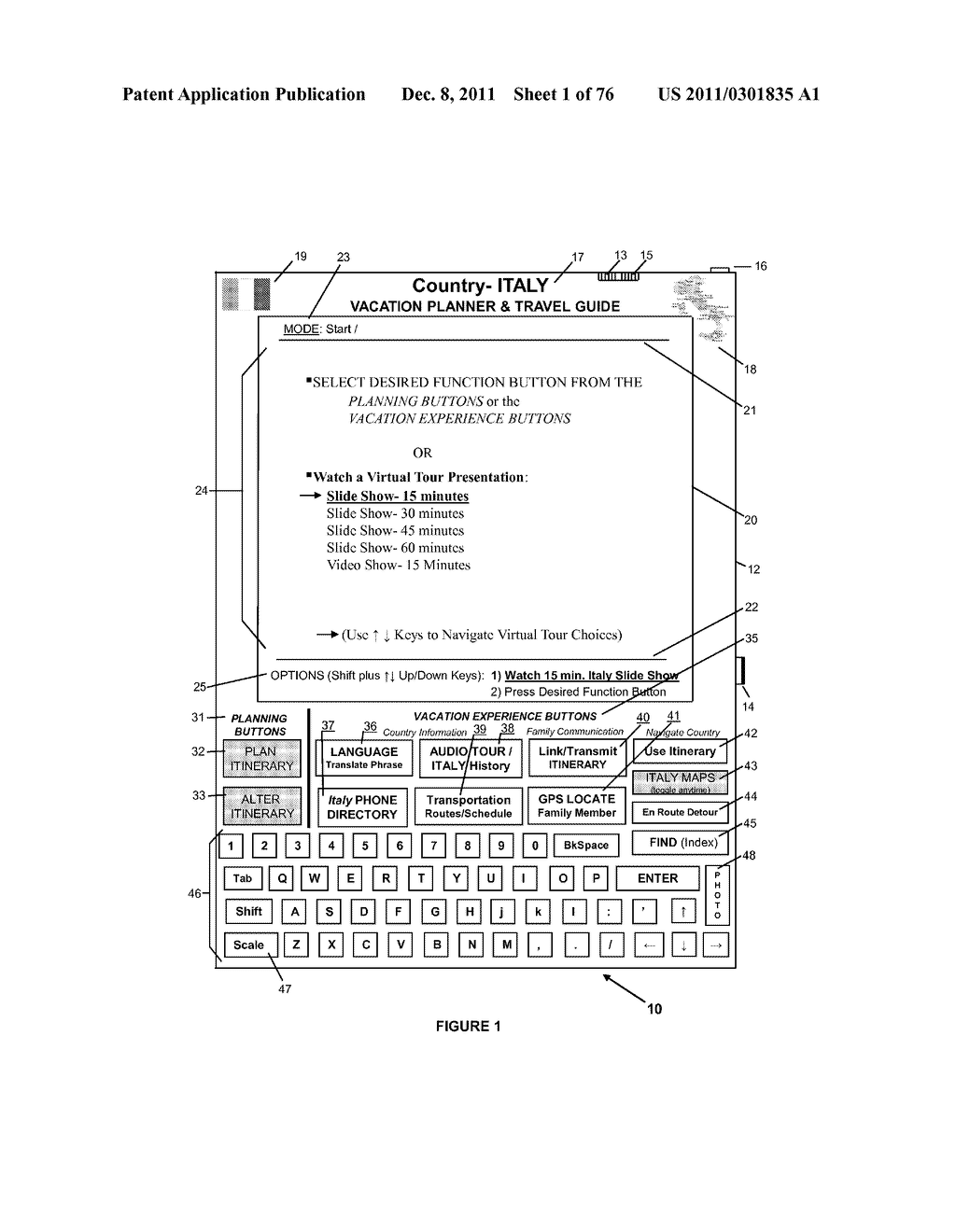 PORTABLE VACATION/TRAVEL PLANNER, AND FAMILY TOUR GUIDE DEVICE - diagram, schematic, and image 02