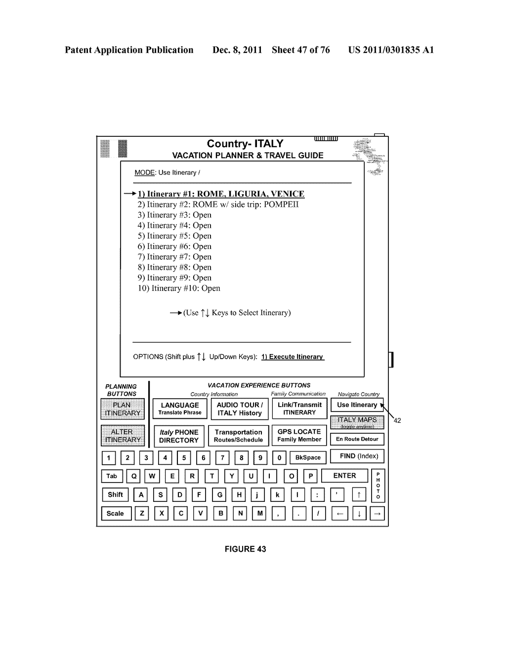 PORTABLE VACATION/TRAVEL PLANNER, AND FAMILY TOUR GUIDE DEVICE - diagram, schematic, and image 48