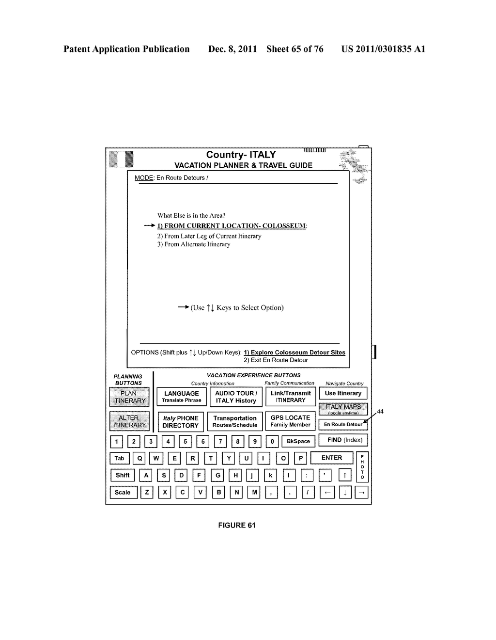 PORTABLE VACATION/TRAVEL PLANNER, AND FAMILY TOUR GUIDE DEVICE - diagram, schematic, and image 66