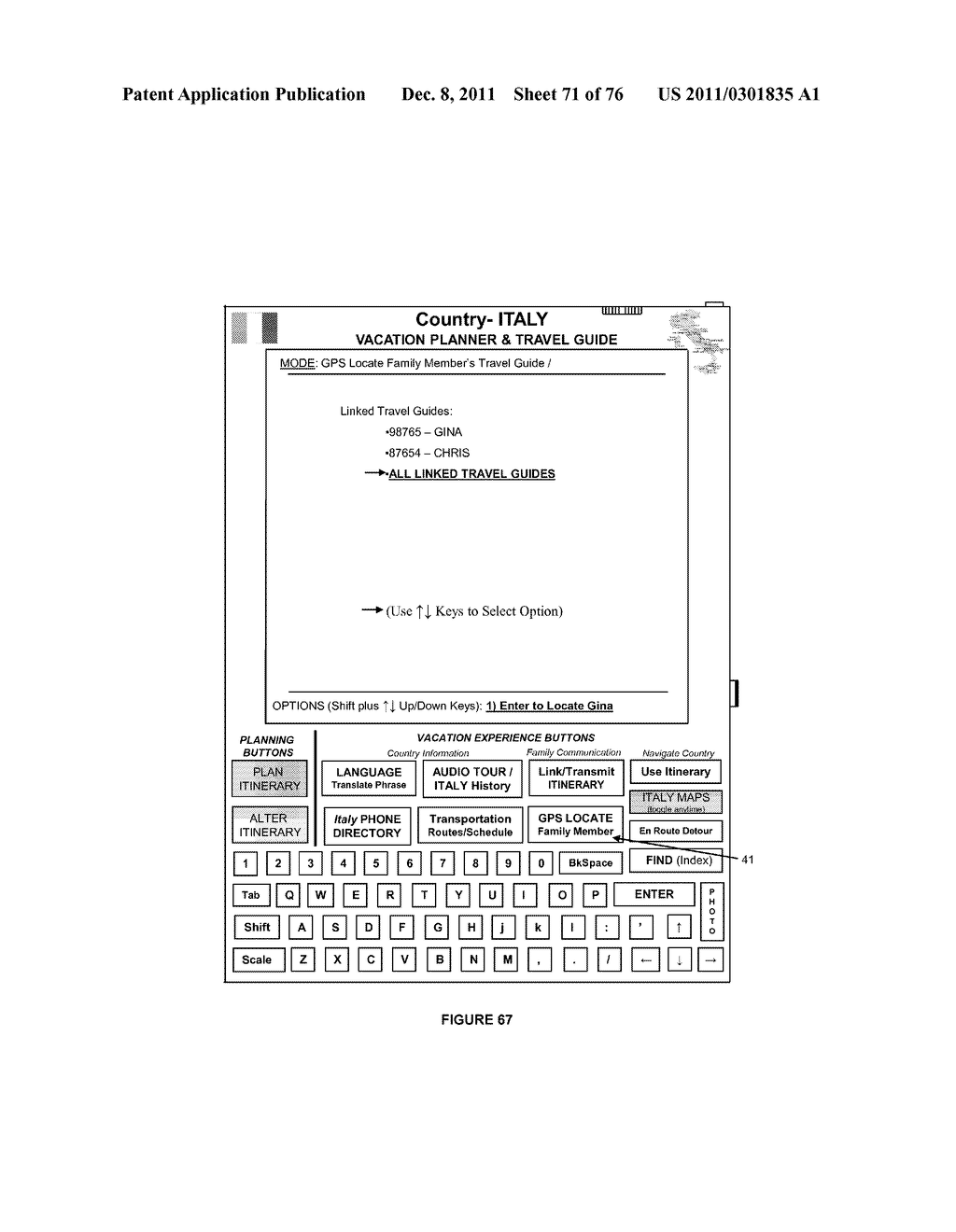 PORTABLE VACATION/TRAVEL PLANNER, AND FAMILY TOUR GUIDE DEVICE - diagram, schematic, and image 72