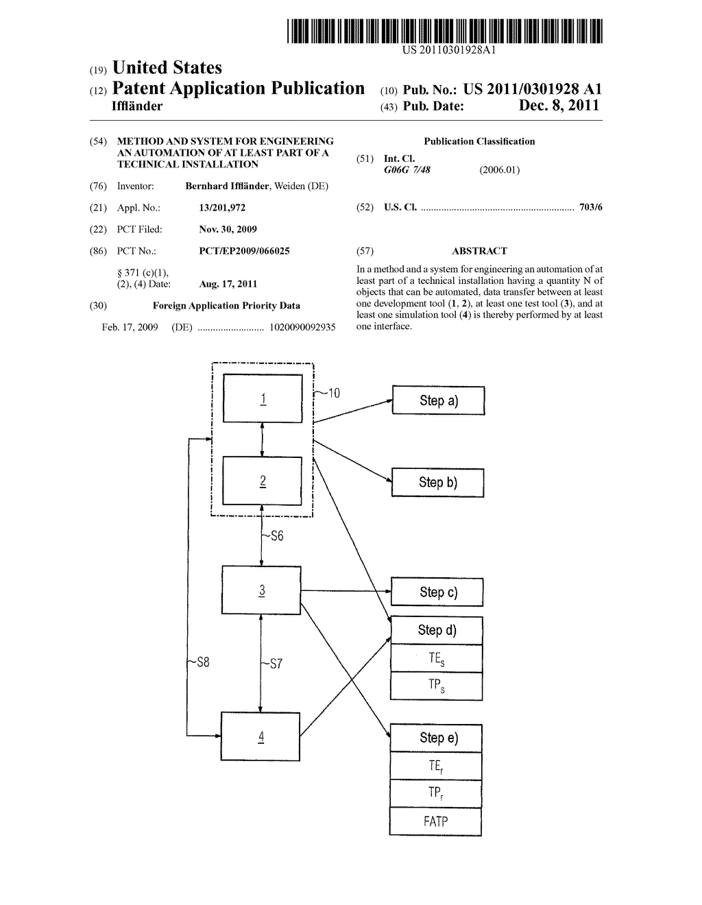 METHOD AND SYSTEM FOR ENGINEERING AN AUTOMATION OF AT LEAST PART OF A     TECHNICAL INSTALLATION - diagram, schematic, and image 01