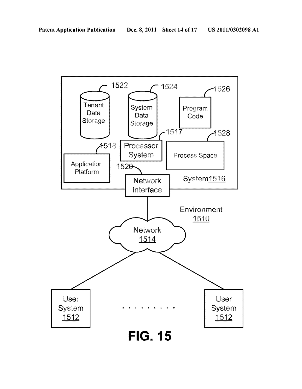METHOD AND SYSTEM FOR PROVIDING ANSWERS TO USERS OF A MULTI-TENANT     DATABASE SYSTEM - diagram, schematic, and image 15