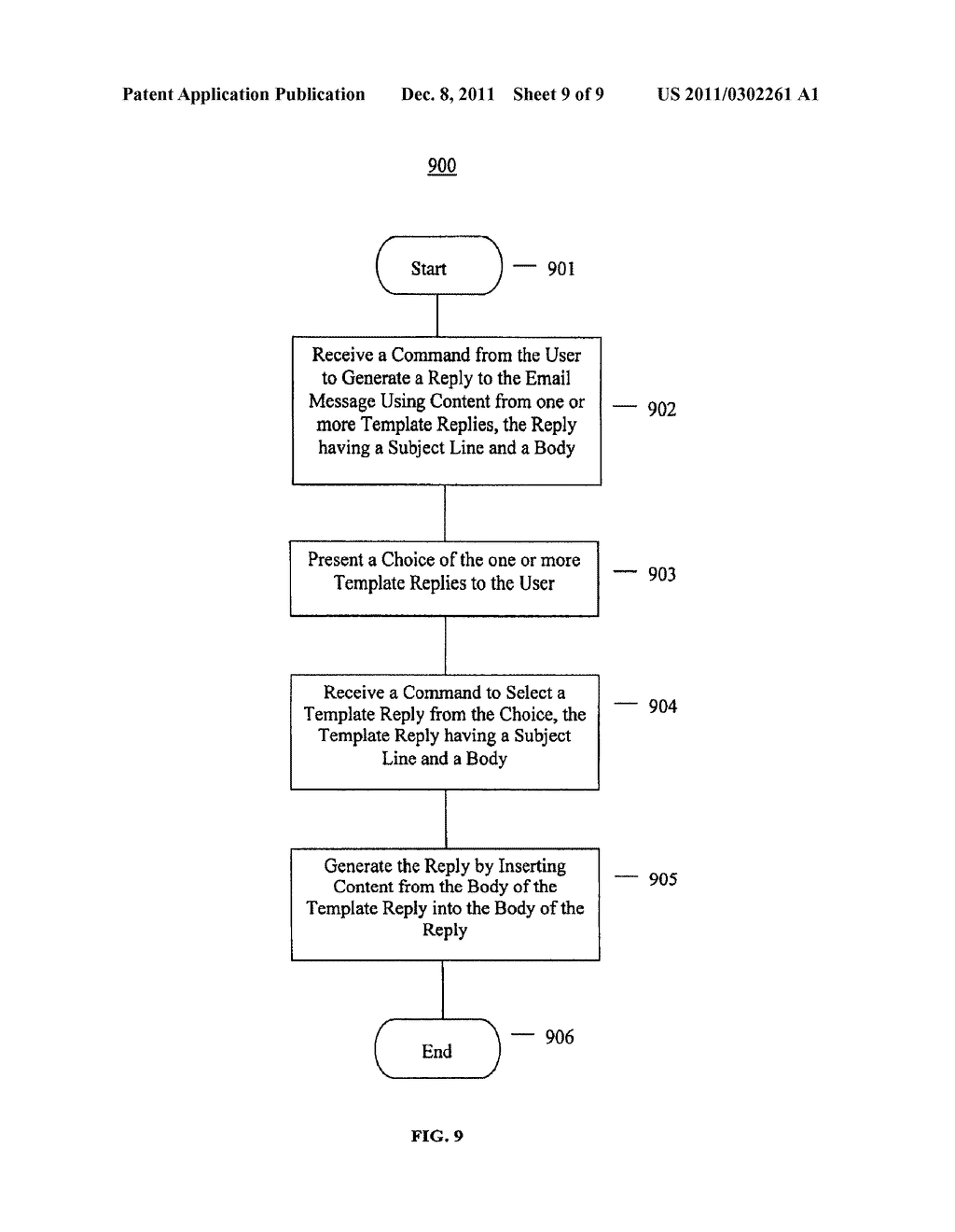 METHOD AND SYSTEM FOR GENERATING TEMPLATE REPLIES TO ELECTRONIC MAIL     MESSAGES - diagram, schematic, and image 10