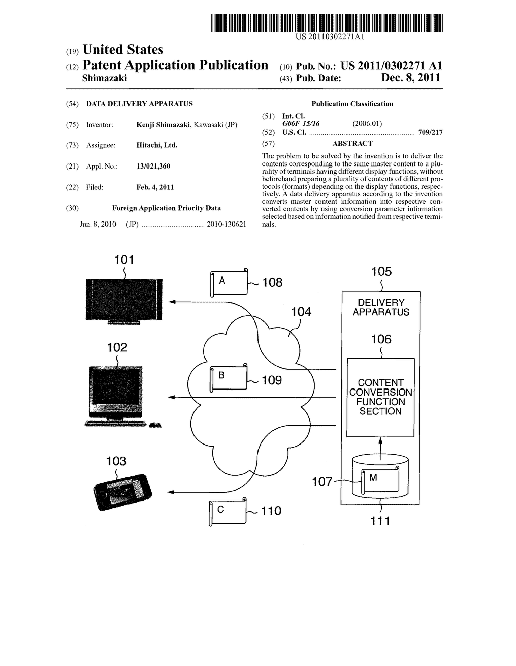 DATA DELIVERY APPARATUS - diagram, schematic, and image 01