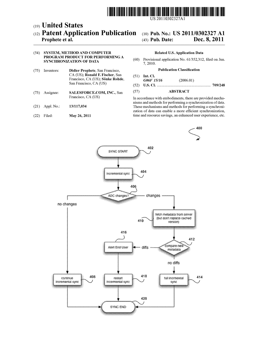 SYSTEM, METHOD AND COMPUTER PROGRAM PRODUCT FOR PERFORMING A     SYNCHRONIZATION OF DATA - diagram, schematic, and image 01