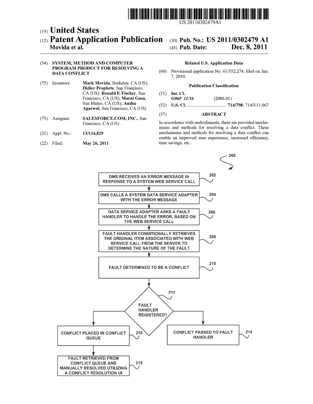 SYSTEM, METHOD AND COMPUTER PROGRAM PRODUCT FOR RESOLVING A DATA CONFLICT - diagram, schematic, and image 01