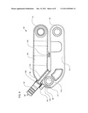 LOCKING CONSTRUCTION FOR A MITER SAW HAVING A HINGED LINEAR GUIDE     MECHANISM diagram and image