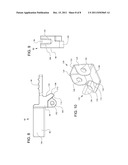 LOCKING CONSTRUCTION FOR A MITER SAW HAVING A HINGED LINEAR GUIDE     MECHANISM diagram and image