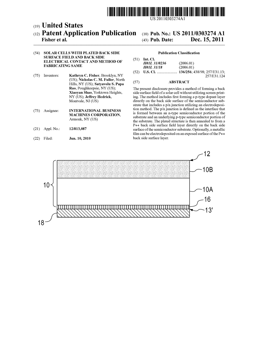 SOLAR CELLS WITH PLATED BACK SIDE SURFACE FIELD AND BACK SIDE ELECTRICAL     CONTACT AND METHOD OF FABRICATING SAME - diagram, schematic, and image 01