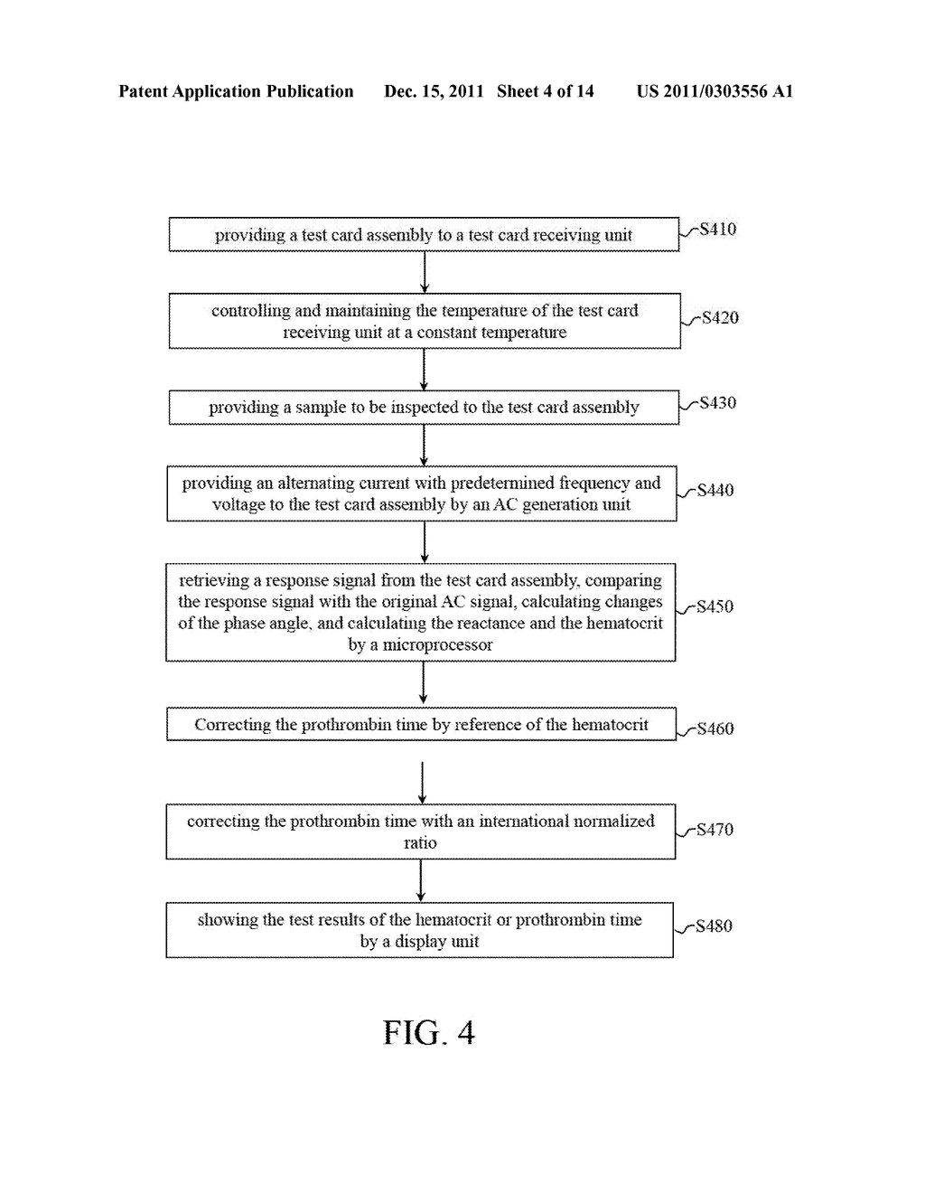 DEVICE AND METHOD FOR MEASURING PROTHROMBIN TIME AND HEMATOCRIT BY     ANALYZING CHANGE IN REACTANCE IN A SAMPLE - diagram, schematic, and image 05