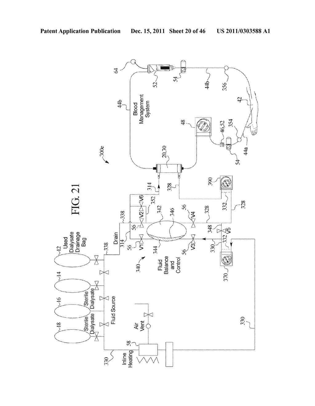 HEMODIALYSIS SYSTEM WITH HORIZONTAL CASSETTE ROLLER PUMPS - diagram, schematic, and image 21