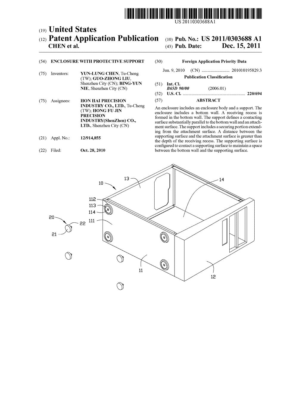 ENCLOSURE WITH PROTECTIVE SUPPORT - diagram, schematic, and image 01