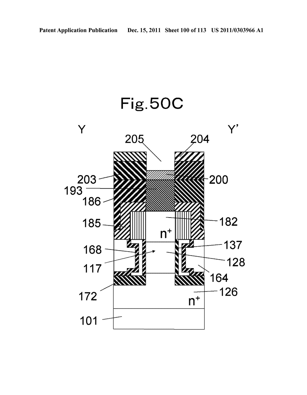 NONVOLATILE SEMICONDUCTOR MEMORY TRANSISTOR, NONVOLATILE SEMICONDUCTOR     MEMORY, AND METHOD FOR MANUFACTURING NONVOLATILE SEMICONDUCTOR MEMORY - diagram, schematic, and image 101