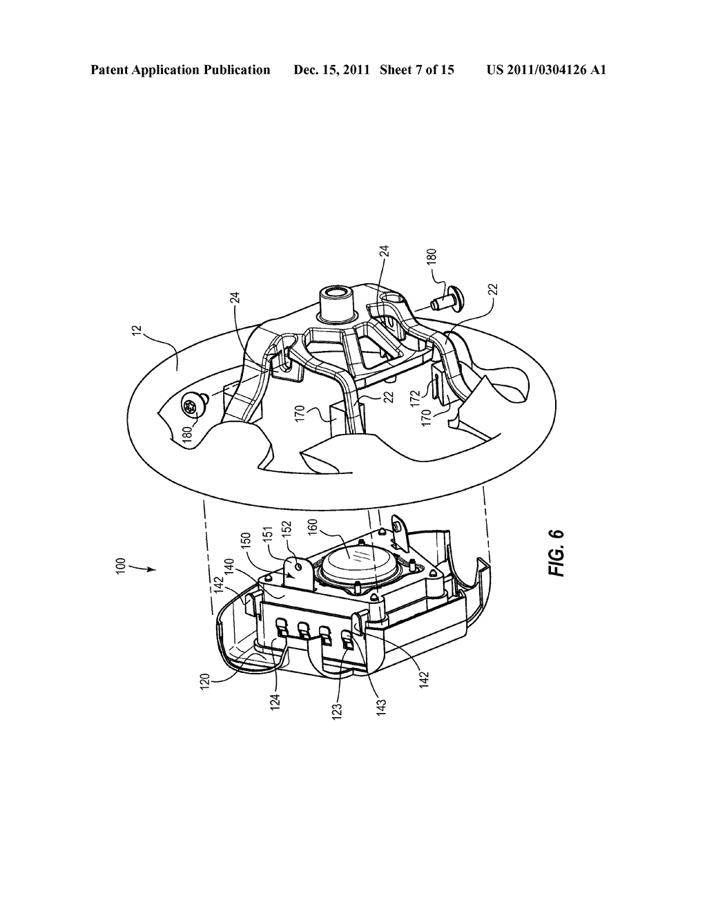 INFLATABLE AIRBAG ASSEMBLY HAVING A COSMETIC COVER WITH A FLEXIBLE     MOUNTING BRACKET - diagram, schematic, and image 08