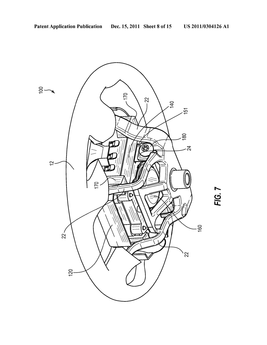 INFLATABLE AIRBAG ASSEMBLY HAVING A COSMETIC COVER WITH A FLEXIBLE     MOUNTING BRACKET - diagram, schematic, and image 09