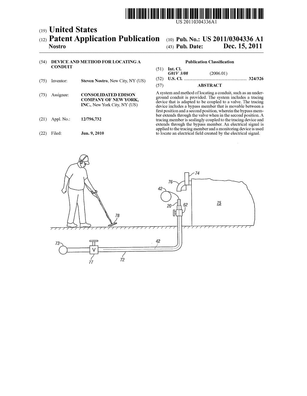 Device and Method For Locating A Conduit - diagram, schematic, and image 01