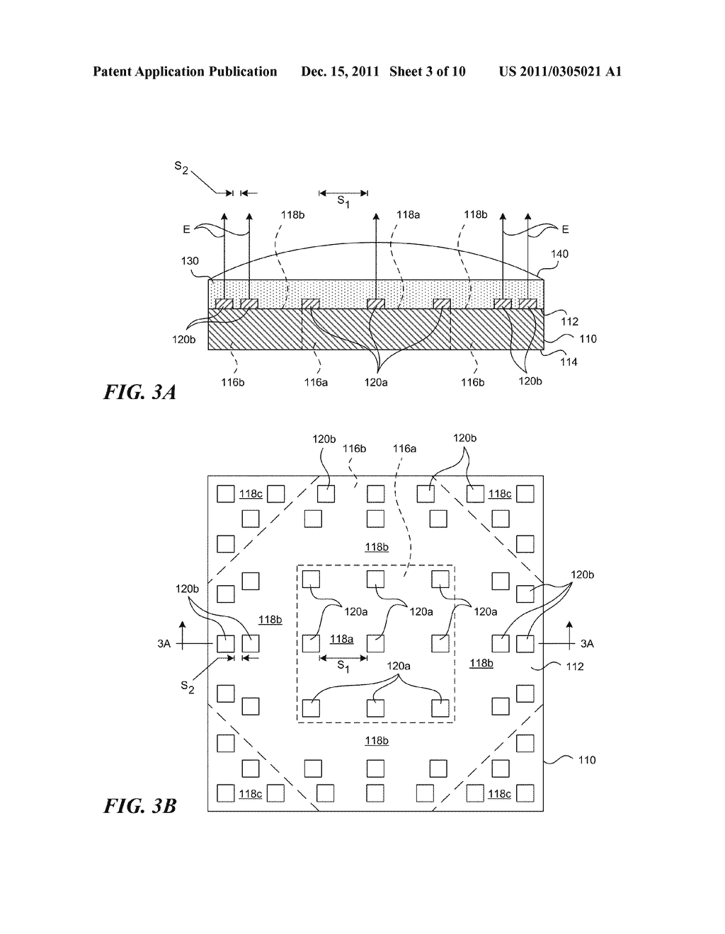 SOLID STATE LIGHTING DEVICE WITH DIFFERENT ILLUMINATION PARAMETERS AT     DIFFERENT REGIONS OF AN EMITTER ARRAY - diagram, schematic, and image 04